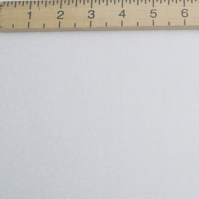 108" Extra Wide Cotton Backing Fabric - White Petit Climbing Flower & Leaves Pattern