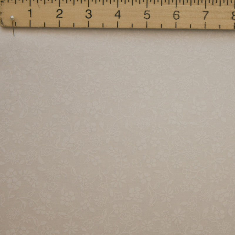 Nutex Tone on Tone 108" Wide Fabric - Elegant Floral Design in White