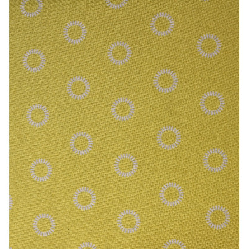 Fabric Freedom Yellow Kids Fat Quarter - Fun Circles Design