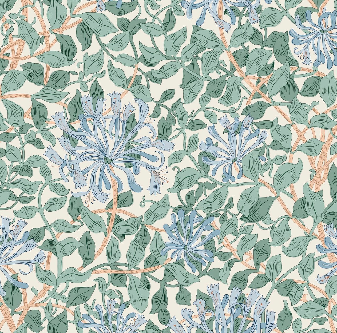 William Morris’ Craft garden trailing honeysuckle By Liberty
