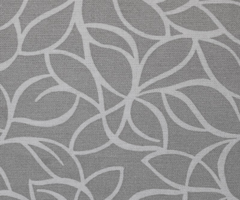 Stoff Windsor Extra Wide Backing Fabric - Light Grey Leaf Pattern